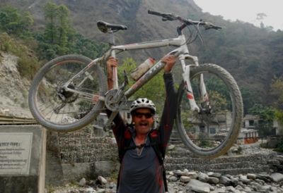 Paul Noonan Cycling on the  tour with redspokes